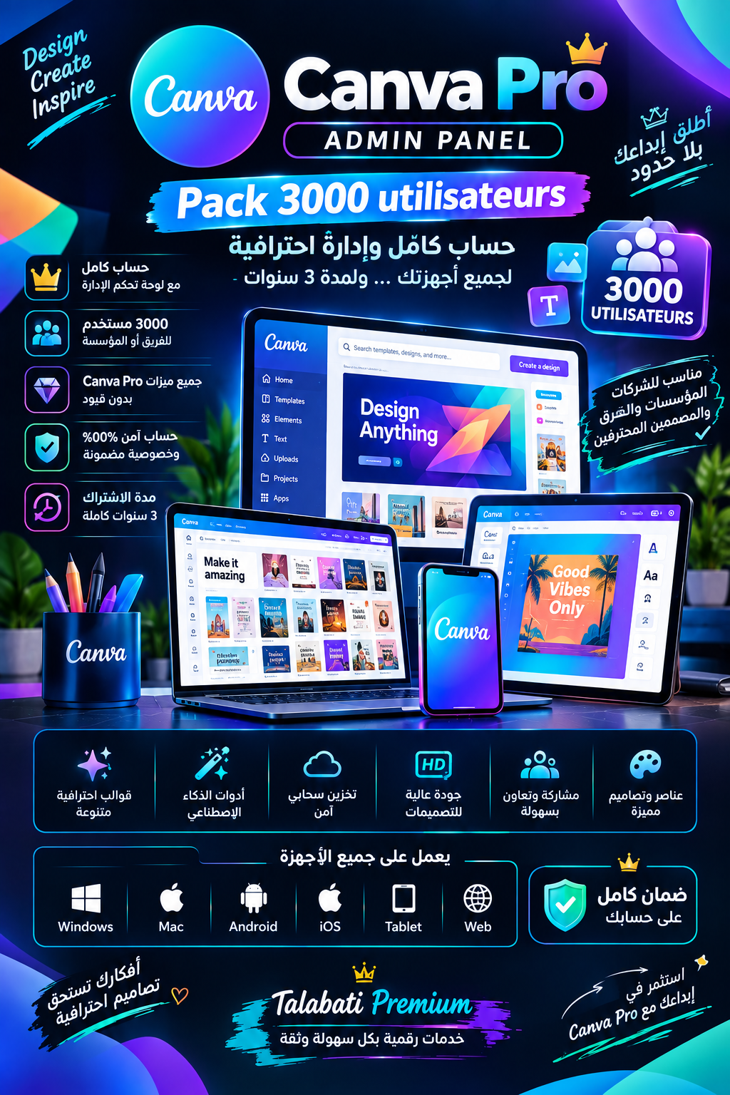 Canva Pro Admin Panel 3000 user